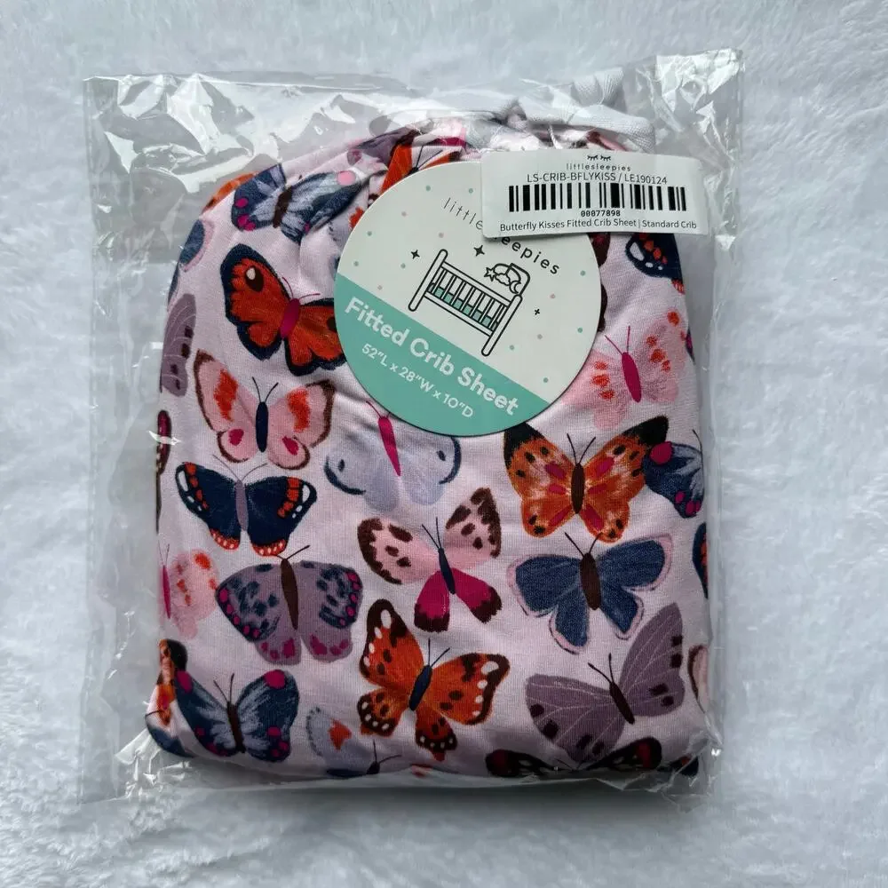 NEW Little Sleepies Butterfly Kisses Standard Crib Sheet